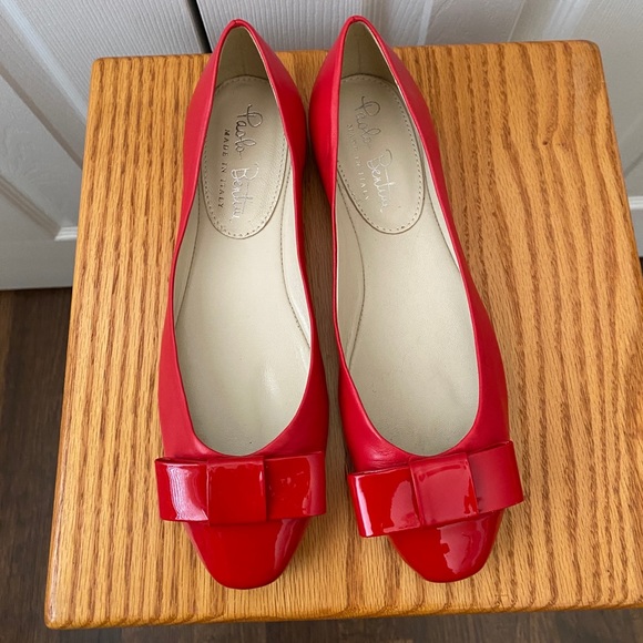 Paolo Bentini Shoes - NWOT Paolo Bentini Red Leather Flats SZ 38
